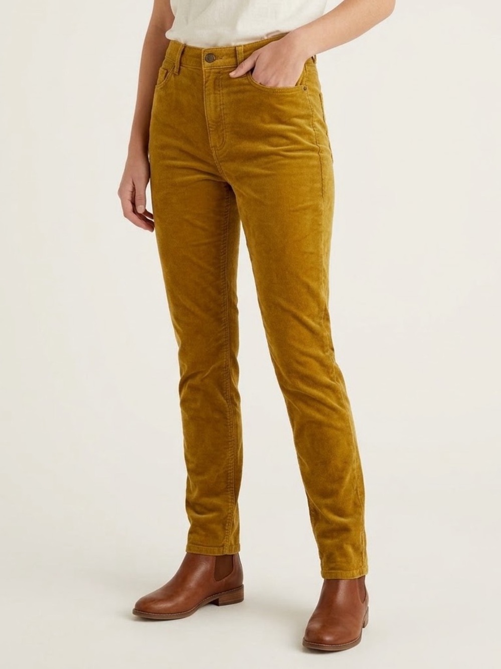 LOFT Velvet Pants Deep Mustard Waist 31